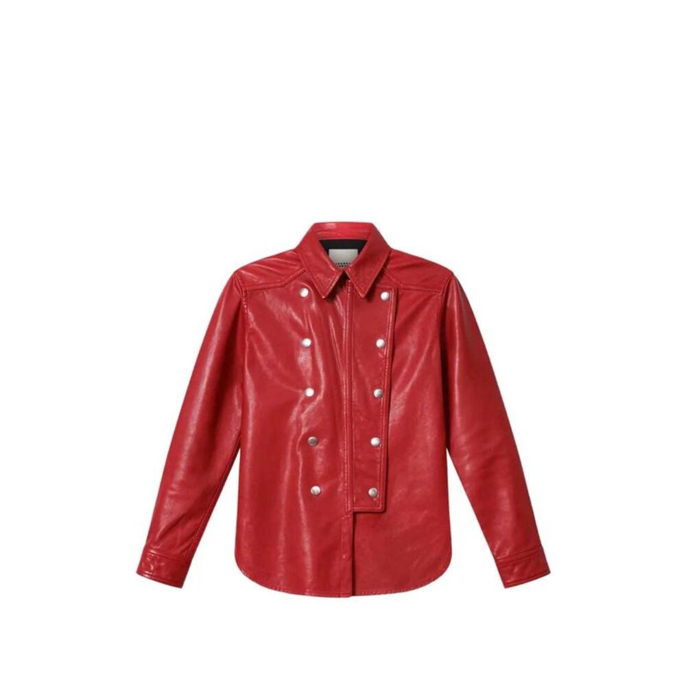 Marant Women Valdy Snap-Button Leather Shirt
